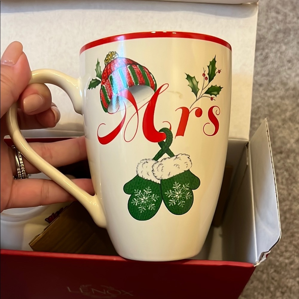 Lenox Holiday Mr. and Mrs. Holiday Mug Box Set of 2 NWT
